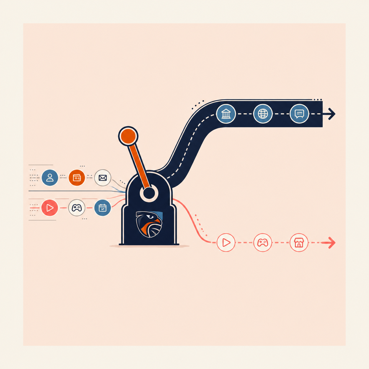 KeenVPN split tunneling route selector illustration
